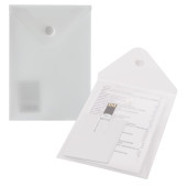 Папка-конверт с кнопкой МАЛОГО ФОРМАТА (105х148 мм), А6, матовая прозрач, 0,18 мм, BRAUBERG, 227321