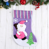 Носок для подарков "Дед Мороз с метлой" 34*22 см