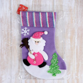 Носок для подарков "Дед Мороз с метлой" 34*22 см