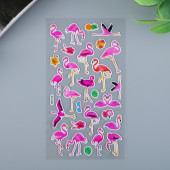 Наклейка пластик "Фламинго" МИКС 21х9,5 см   4638094