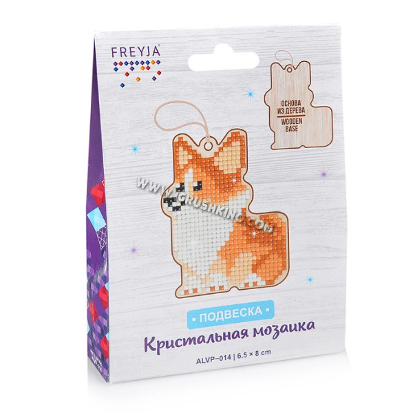 Кристальная мозаика (алмазная вышивка) "Корги" 8 х 6,5 см