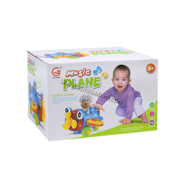 Развивающая игрушка для малышей "Самолетик" на батарейках, световые и звуковые эффекты,  в/к 20,5*12