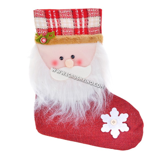 Новогоднее украшение "Рождественский носок" в пакете
