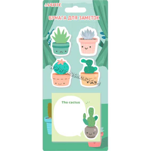 Набор самокл. этикеток-закладок deVENTE "The Cactus" 45*45мм,80*80мм-5*20л. 2010104 бум.,асс.форм